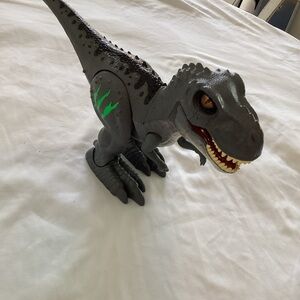 Gray Dinosaur Action Figure with Green Highlights